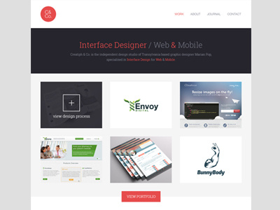 Personal Portfolio flat interface design ui user interface web design website design