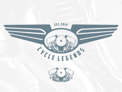 CL / Logo Design captain wings design engine logo motorcycle v engine wings