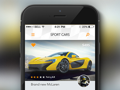 Sport Cars iPhone App app car cars ios iphone sport ui ux