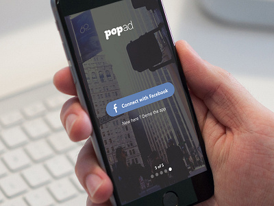 popAD v.2 - Log In graphic design interface iphone 6 itunes popad sketch 3 ui usability ux