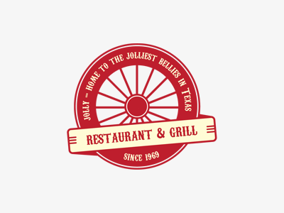 Jolly texas jolly logo retro carrige wheel vintage