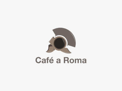 Cafe a Roma cafe coffee logo roma war warrior