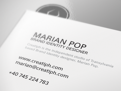Creatiph's Business Cards brand identity business card marian pop