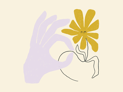 pick me flower hand illustration procreate