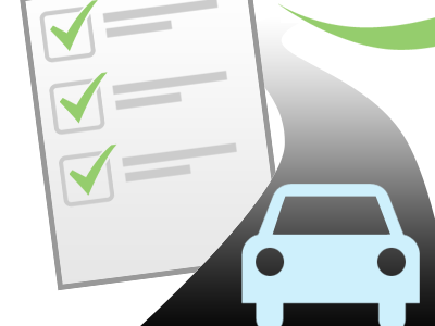 Driving Exam car checks exam government road