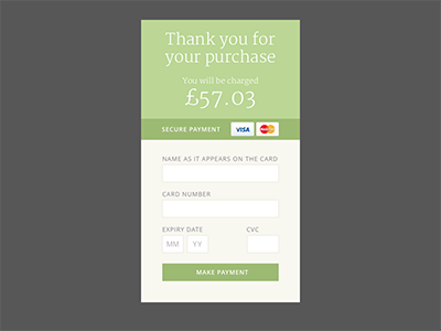 Credit Card Checkout 002 dailyui