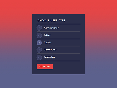 064 Select User Type 064 dailyui select user type