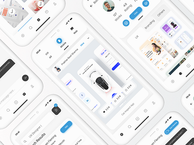 Design Hire app architecture get hired hiring hiring platform interface minimal minimalism mobile simple uidesign ux uxui