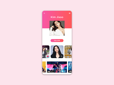 Daily UI #6 - Profile 006 app design blackpink daily ui 006 dailyui dailyuichallenge interface design jisoo kim jisoo kpop kpop design profile uidesign