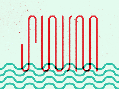 swim illustration type typography