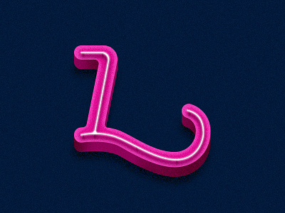 L glow l letter neon type