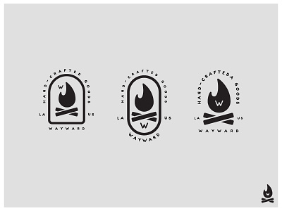 Logo Exploration camping explore fire flame hiking icon lockup logo type wayward