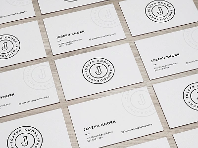 Joseph Knorr Photography branding business card identity logo photography