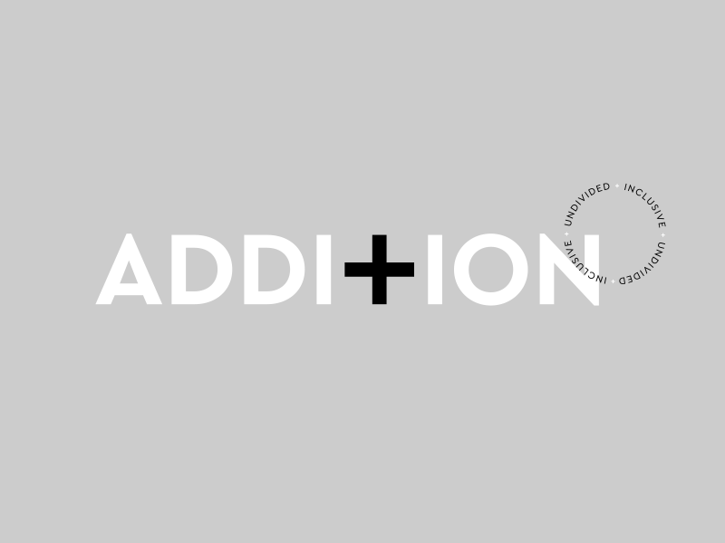 Addition addition icons lockup logo positive type
