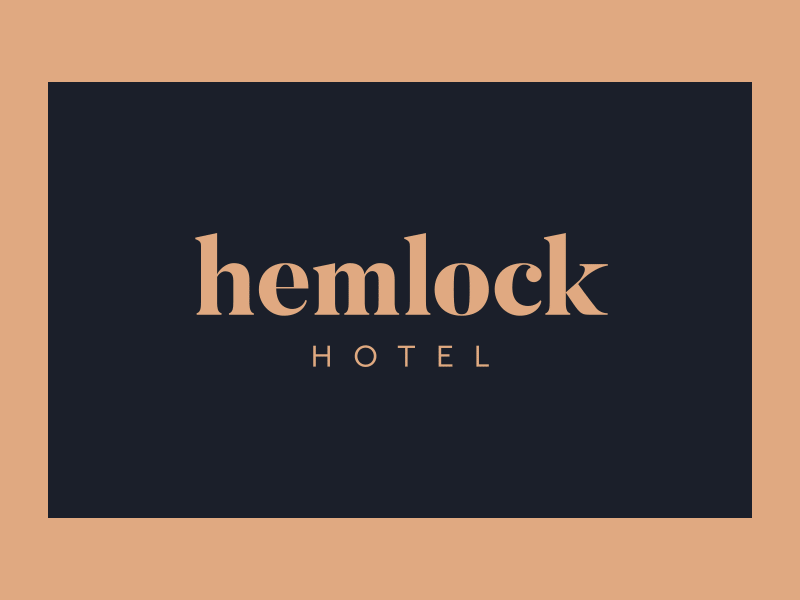 hemlock hotel branding branding business card contact card hemlock hotel lockup logo stationery type
