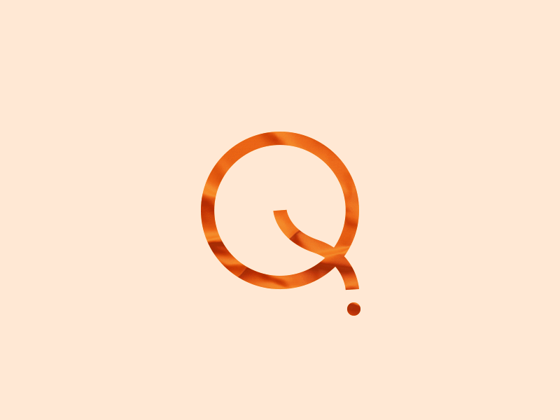 Q! fabric letter minimal orange q shapes texture type typography