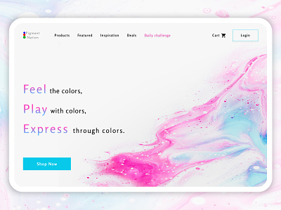 Landing Page - Painting/color products - Daily UI 003 003 app color colorproducts dailyui003 design ideas landing landingpage logo paint paintproducts ui ux