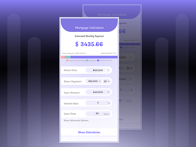 Calculator - Daily UI 004 - Mortgage Calculator