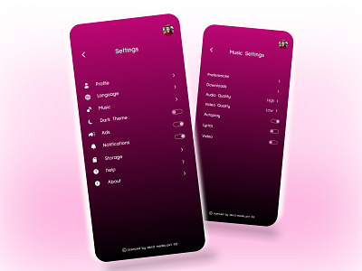 Settings Page For Music App - 007 Daily UI