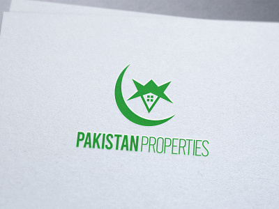 Pakistan Properties Logo building construction home logo moon pakistan real estate star