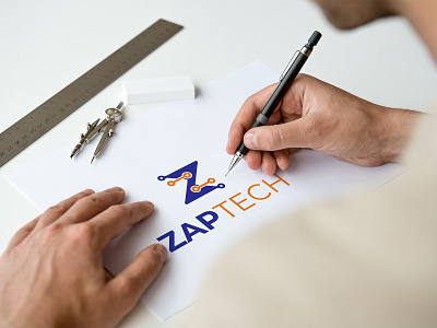 Zap Tech Logo letter tech wirless z zap