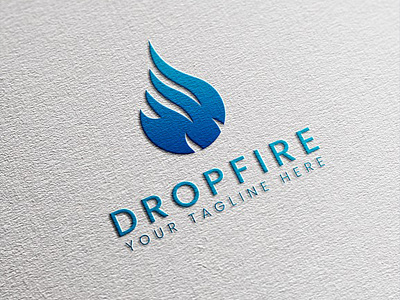 Drop Fire Logo blue drop fire flame water