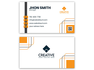 Business Card business card orange yellow