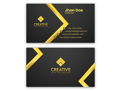 Business Card black business card golden