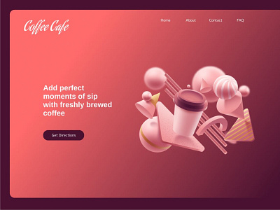 UI Challenge - Landing page brown cafe coffee dailyui dailyuichallenge design landing landingpage pink website