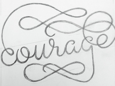 Courage hand drawn script typography