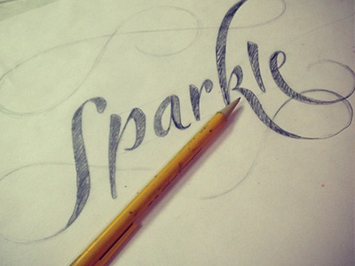 Sparkle Hand Lettering hand drawn hand lettering script