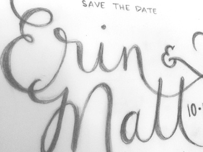 Save The Date Lettering Sketch hand drawn hand lettering script