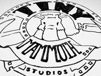 Tiny Mammoth logo sketch typography