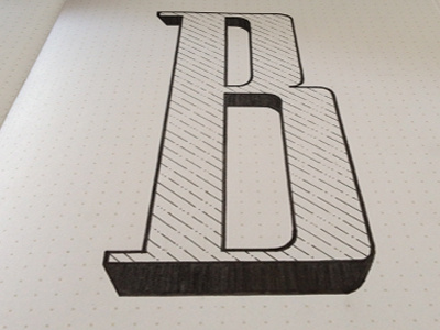 Everyone wants to "B"-long hand drawn lettering serif typography