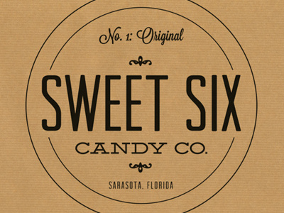 Sweet Six Candy Company identity label logo typography vintage