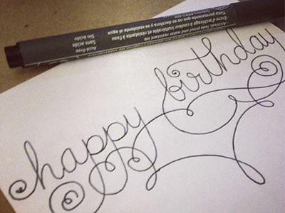 Happy Birthday flourish hand lettering happy birthday script typography