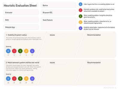 Heuristic Evaluation Sheet