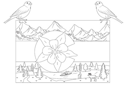 Colorado Flag Coloring Page coloring page design illustration vector