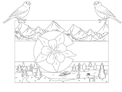 Colorado Flag Coloring Page