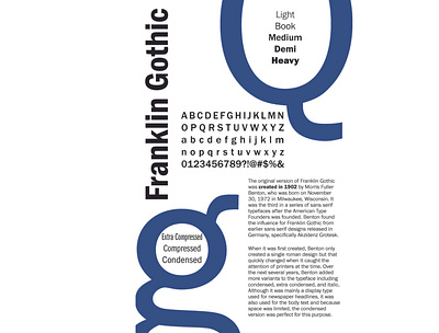 Franklin Gothic Type Specimen Poster design franklin gothic poster type specimen typography