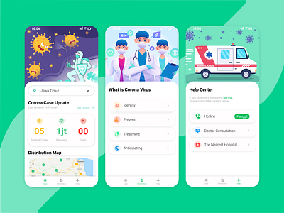 Design UI/UX Mobile App Corona Virus 🚀