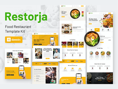 Restorja - Restaurant Landing Page branding design elementor food restaurant typography ui web