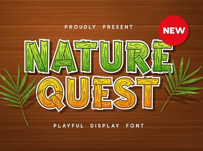 Nature Quest Playful Font bold branding cartoon child children comic cute decorative doodle font fun funny happy holiday kid letter logo typeface typography wood