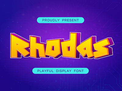 Rhodas Playful Font bold branding cartoon child children comic cute doodle font fun funny gaming graffiti happy kid letter logo quirky typeface typography