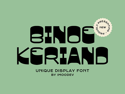 Binoe Keriand Creative Font 70s branding bubbly casual cool cowboy cursive curvy fancy font fun funky groovy logo psychedelic quirky retro typeface typography vintage