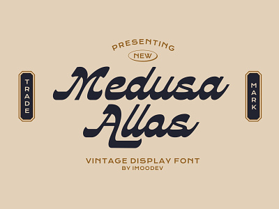 Medusa Allos Vintage Display Font 80s 90s american beautiful canva cursive cute font fun funky lettering logo design old quirky retro thick type typedesign typeface typography