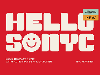 Hello Sonyc Display Typeface bold comic creative cute designer doodle font kids modern music playful punk strong thick title typeface typography urban