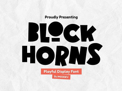 Block Horns Creative Font bold branding calligraphy cartoon children cool cute fat font food font kids lettering logo modern playful strong thick type typeface typography