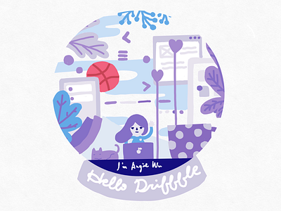 Hello dribbbler illustration