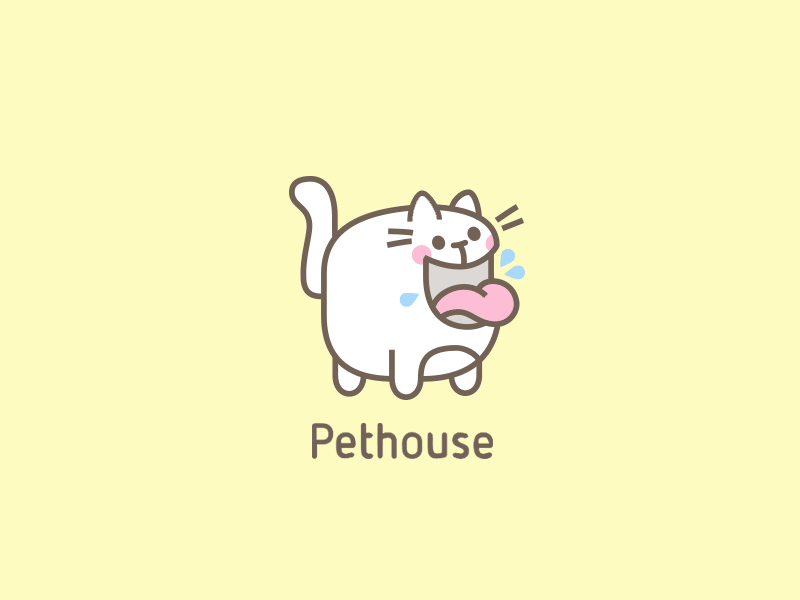 Pethouse — Corporate Identity / Branding cartoon cat logo